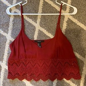 Red crop top